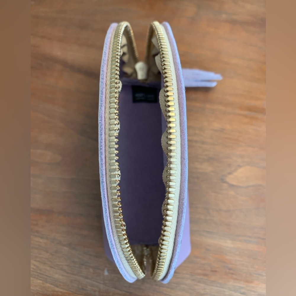 Portland Leather Lilac Half Moon Zip Pouch with Tassel - Picture 4 of 4